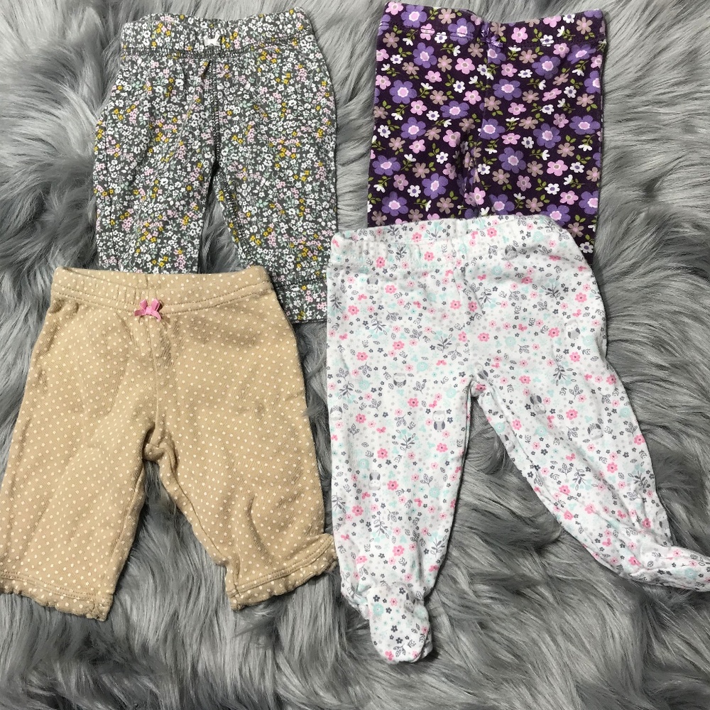 Carter's NB girl pants lot of 4
